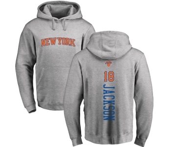NBA Nike New York Knicks #18 Phil Jackson Ash Backer Pullover Hoodie