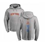 NBA Nike New York Knicks #21 Damyean Dotson Ash Backer Pullover Hoodie