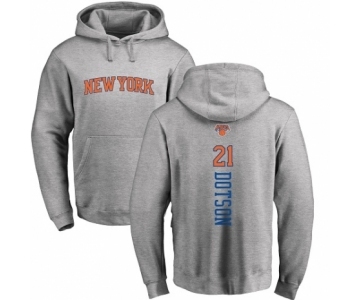 NBA Nike New York Knicks #21 Damyean Dotson Ash Backer Pullover Hoodie