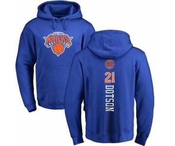 NBA Nike New York Knicks #21 Damyean Dotson Royal Blue Backer Pullover Hoodie