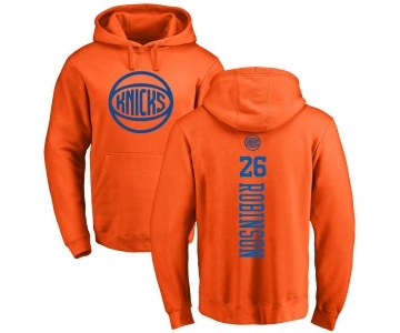 NBA Nike New York Knicks #26 Mitchell Robinson Orange One Color Backer Pullover Hoodie
