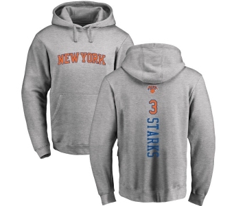 NBA Nike New York Knicks #3 John Starks Ash Backer Pullover Hoodie