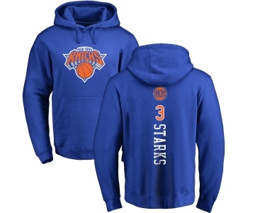 NBA Nike New York Knicks #3 John Starks Royal Blue Backer Pullover Hoodie