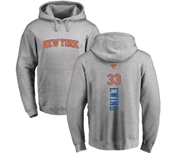 NBA Nike New York Knicks #33 Patrick Ewing Ash Backer Pullover Hoodie