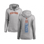NBA Women's Nike New York Knicks #10 Walt Frazier Ash Backer Pullover Hoodie