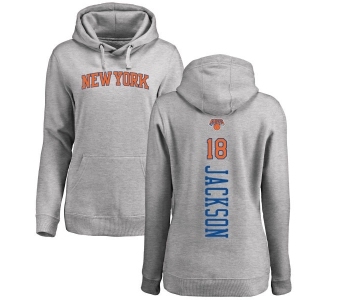 NBA Women's Nike New York Knicks #18 Phil Jackson Ash Backer Pullover Hoodie