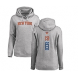 NBA Women's Nike New York Knicks #19 Willis Reed Ash Backer Pullover Hoodie