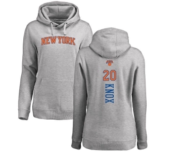 NBA Women's Nike New York Knicks #20 Kevin Knox Ash Backer Pullover Hoodie
