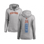 NBA Women's Nike New York Knicks #26 Mitchell Robinson Ash Backer Pullover Hoodie