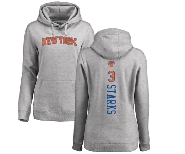 NBA Women's Nike New York Knicks #3 John Starks Ash Backer Pullover Hoodie