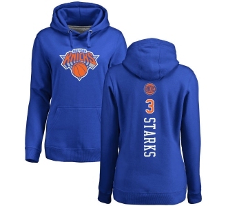 NBA Women's Nike New York Knicks #3 John Starks Royal Blue Backer Pullover Hoodie