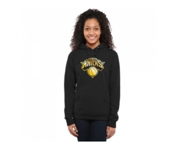 Women''s New York Knicks Gold Collection Pullover Hoodie Black