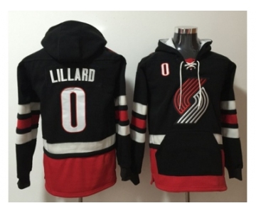 Portland Trail Blazers #0 Damian Lillard Black Name & Number Pullover NBA Hoodie