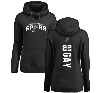 NBA Women's Nike San Antonio Spurs #22 Rudy Gay Black Backer Pullover Hoodie