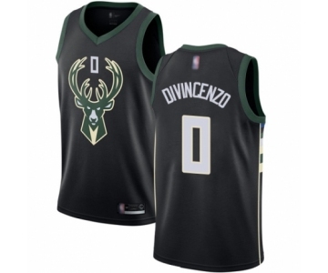Youth Milwaukee Bucks #0 Donte DiVincenzo Swingman Black Basketball Jersey - Statement Edition
