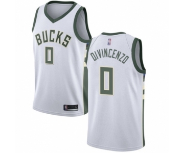 Youth Milwaukee Bucks #0 Donte DiVincenzo Swingman White Basketball Jersey - Association Edition