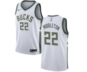 Youth Nike Milwaukee Bucks #22 Khris Middleton Swingman White Home NBA Jersey - Association Edition