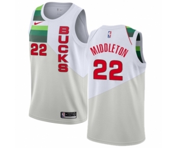 Youth Nike Milwaukee Bucks #22 Khris Middleton White Swingman Jersey - Earned Edition