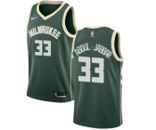 Youth Nike Milwaukee Bucks #33 Kareem Abdul-Jabbar Swingman Green Road NBA Jersey - Icon Edition