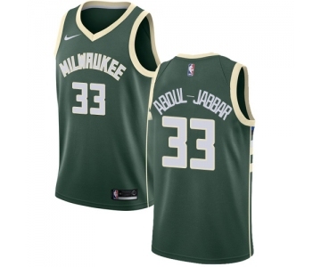 Youth Nike Milwaukee Bucks #33 Kareem Abdul-Jabbar Swingman Green Road NBA Jersey - Icon Edition