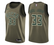 Youth Nike Milwaukee Bucks #33 Kareem Abdul-Jabbar Swingman Green Salute to Service NBA Jersey