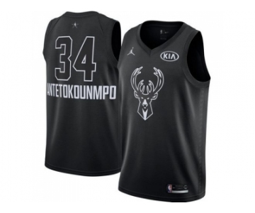 Youth Nike Milwaukee Bucks #34 Giannis Antetokounmpo Black NBA Jordan Swingman 2018 All-Star Game Jersey