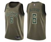 Youth Nike Milwaukee Bucks #6 Eric Bledsoe Swingman Green Salute to Service NBA Jersey