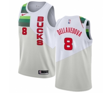 Youth Nike Milwaukee Bucks #8 Matthew Dellavedova White Swingman Jersey - Earned Edition