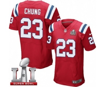 Men's Nike New England Patriots #23 Patrick Chung Elite Red Alternate Super Bowl LI 51 NFL Jersey