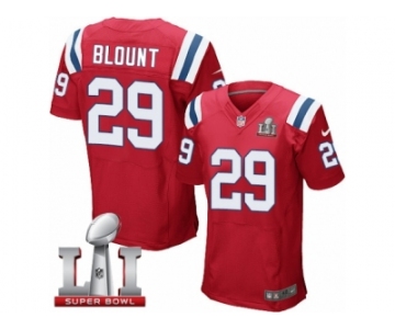 Men's Nike New England Patriots #29 LeGarrette Blount Elite Red Alternate Super Bowl LI 51 NFL Jersey