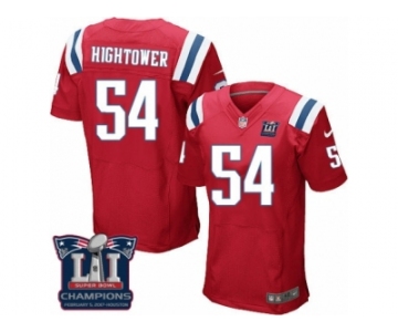 Men's Nike New England Patriots #54 Dont'a Hightower Elite Red Alternate Super Bowl LI Champions NFL Jersey