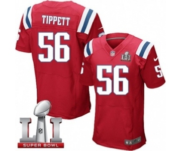 Men's Nike New England Patriots #56 Andre Tippett Elite Red Alternate Super Bowl LI 51 NFL Jersey