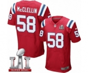 Men's Nike New England Patriots #58 Shea McClellin Elite Red Alternate Super Bowl LI 51 NFL Jersey