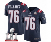 Men's Nike New England Patriots #76 Sebastian Vollmer Limited Navy Blue Rush Super Bowl LI 51 NFL Jersey