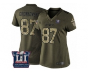Men's Nike New England Patriots #87 Rob Gronkowski Limited Green Salute to Service Super Bowl LI Champions NFL Jersey