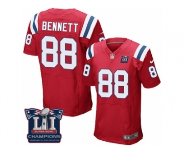 Men's Nike New England Patriots #88 Martellus Bennett Elite Red Alternate Super Bowl LI Champions NFL Jersey
