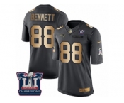 Men's Nike New England Patriots #88 Martellus Bennett Limited Black Gold Salute to Service Super Bowl LI Champions NFL Jersey