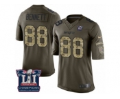 Men's Nike New England Patriots #88 Martellus Bennett Limited Green Salute to Service Super Bowl LI Champions NFL Jersey
