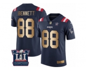 Men's Nike New England Patriots #88 Martellus Bennett Limited Navy Gold Rush Super Bowl LI Champions NFL Jersey