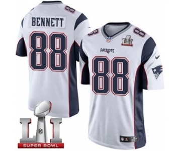 Men's Nike New England Patriots #88 Martellus Bennett Limited White Super Bowl LI 51 NFL Jersey