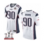 Men's Nike New England Patriots #90 Malcom Brown Elite White Super Bowl LI 51 NFL Jersey