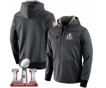 NFL Men's New England Patriots Nike Anthracite Salute to Service Player Performance Super Bowl LI 51 Hoodie