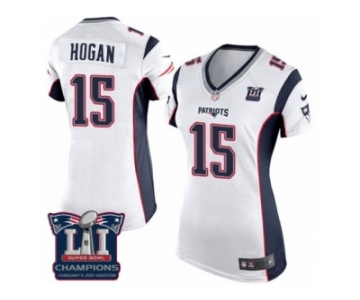 Women's Nike New England Patriots #15 Chris Hogan Elite White Super Bowl LI Champions NFL Jersey