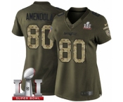 Women's Nike New England Patriots #80 Danny Amendola Limited Green Salute to Service Super Bowl LI 51 NFL Jersey