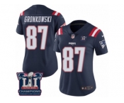 Women's Nike New England Patriots #87 Rob Gronkowski Limited Navy Blue Rush Super Bowl LI Champions NFL Jersey