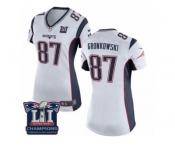 Women's Nike New England Patriots #87 Rob Gronkowski White Super Bowl LI Champions NFL Jersey