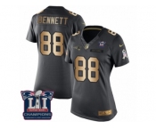 Women's Nike New England Patriots #88 Martellus Bennett Limited Black Gold Salute to Service Super Bowl LI Champions NFL Jersey