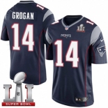 Youth Nike New England Patriots #14 Steve Grogan Elite Navy Blue Team Color Super Bowl LI 51 NFL Jersey