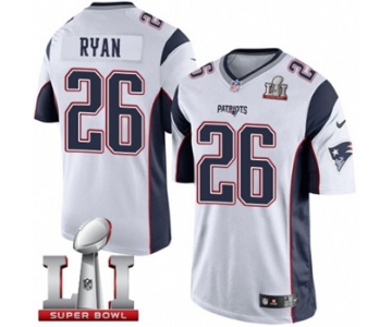 Youth Nike New England Patriots #26 Logan Ryan Elite White Super Bowl LI 51 NFL Jersey