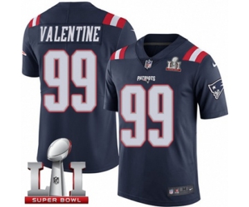 Youth Nike New England Patriots #99 Vincent Valentine Limited Navy Blue Rush Super Bowl LI 51 NFL Jersey